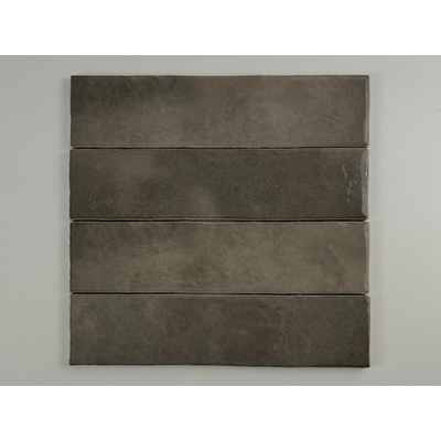 ÉCHANTILLON Terravito Mellina Carreau mural en céramique - 6x24,6cm - 8mm - Moka