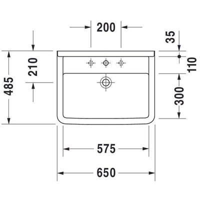 Duravit Starck 3 Lavabo 65x48cm avec Wondergliss Blanc