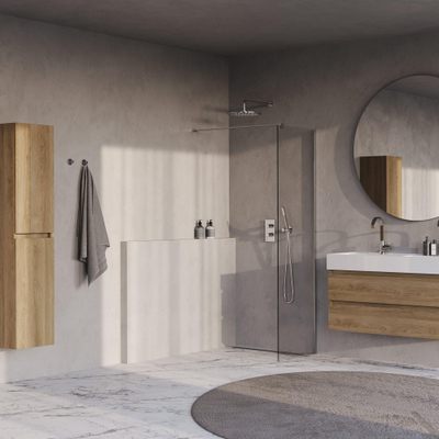 BRAUER Oblivion Inloopdouche - 60x200cm - glascoating - helder glas - Chroom