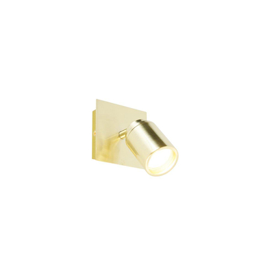 QAZQA Ducha plafonnier de salle de bains - 10x10cm - 1 spot - IP44 - carré - laiton (or)