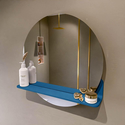 Mondiaz SPOT miroir – Ø 60 cm – avec tablette – Jeans (bleu)