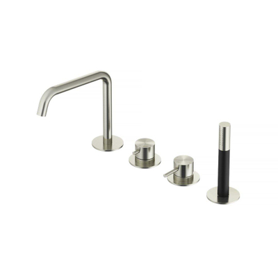 Hotbath Archie Combinaison bord de baignoire mitigeur monocommande avec bec et inverseur 2 voies IX INOX316