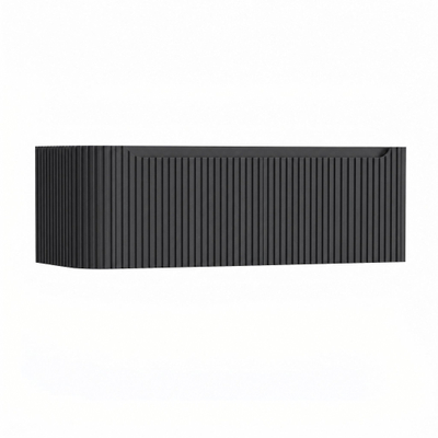 H&R Badmeubelen Juice Wastafelonderkast - 120x45x40cm - linkerhoek afgerond - 3D-front - 2 lades - geïntegreerde greep - antraciet mat