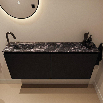 MONDIAZ TURE-DLUX Meuble toilette - 120cm - Urban - EDEN - vasque Lava - position gauche - 1 trou de robinet