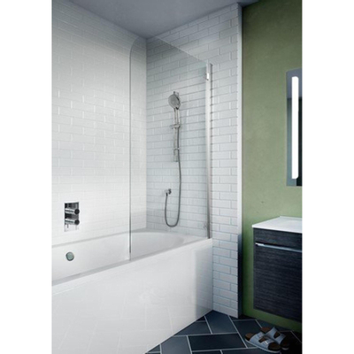 Crosswater Kai Pare-baignoire 85x138cm 1 paroi pivotante avec verre de sécurité 6mm clair aluminium argenté