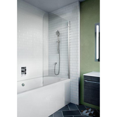 Paroi de baignoire Crosswater Kai 85x138cm 1 paroi en verre de sécurité clair de 6mm pivotante en aluminium argenté
