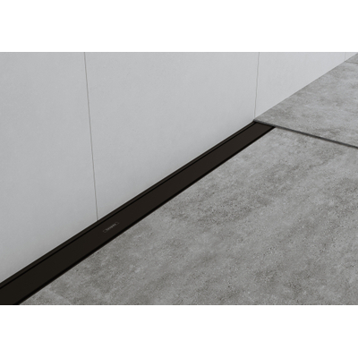Hansgrohe RainDrain Match Douchegoot - 90cm - hoogte verstelbaar frame - mat zwart