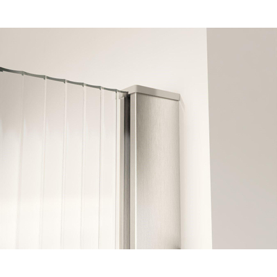FugaFlow Eccelente Vetro inloopdouche - 180x200cm - ribbelglas - wandarm - Geborsteld RVS PVD (RVS)