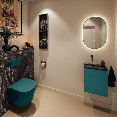 MONDIAZ TURE-DLUX Meuble toilette - 40cm - Smag - EDEN - vasque Lava - position gauche - sans trou de robinet