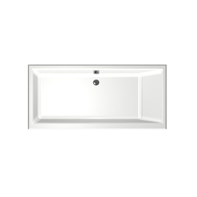 Xens Kristal baignoire à encastrer rectangulaire sans vidange avec trou de trop-plein 235 litres 160x75x48/55cm acrylique blanc