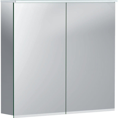 Geberit OPTION Plus spiegelkast - met verlichting - 2 deuren - 75x70x17.2cm - zilver