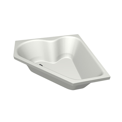 Xenz Cyprus Baignoire d'angle - 145x145x53 - bonde au milieu - acrylique - blanc mat