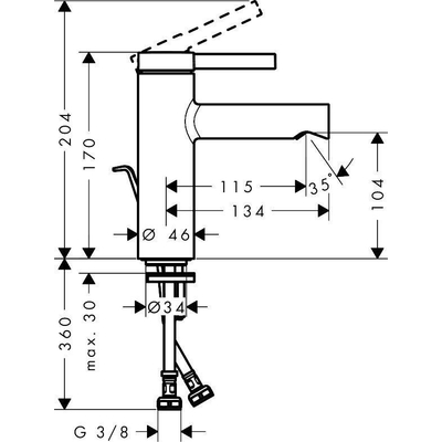 Hansgrohe Zesis S eengreeps wastafelmengkraan 100 CoolStart met trekwaste mat zwart