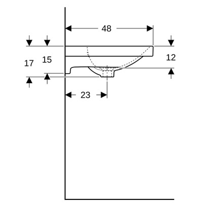 GeberitAcantogeberit acanto wastafel 60x48,2cm z/kraangat m/overloopWit
