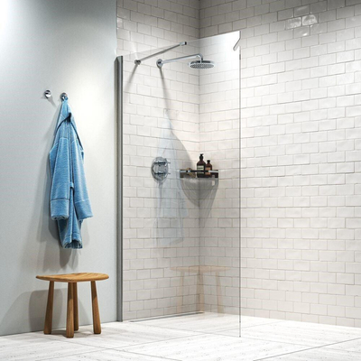 Sealskin Hooked paroi de douche à l'italienne 140x200cm verre de sécurité 6mm chrome