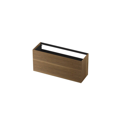 INK Wastafelonderkast - 140x45x65cm - 2 lades - push to open - horizontaal gefreesd - Eiken - Aqua