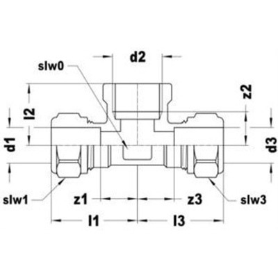 VSH Super Autofreinant T de laiton réducteur 12x1/2 bidrx12mm conique