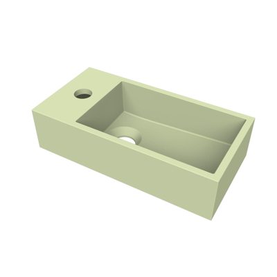 Arcqua Flair lave-mains - 36x18x9cm - marbre de synthèse - 1 trou de robinet - à gauche - vert pastel mat