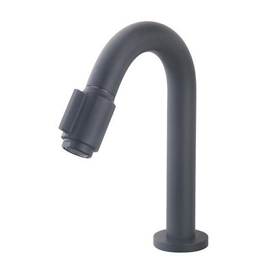 Wiesbaden Fonteinset Rhea S mini met fontein links quartz, kraan, sifon en afvoerplug mat zwart