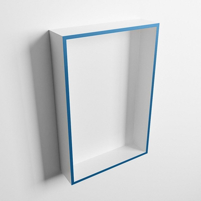 Mondiaz Easy nis 29.5x44.5x8cm voor Inbouw/opbouw 1 open vak Solid surface Talc/Jeans