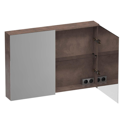 Brauer Impress Armoire de toilette - 100x70x15cm - sans éclairage - 2 portes miroir double - Erosion