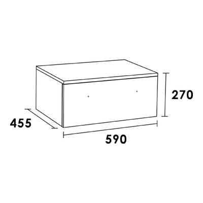 BRAUER Sharp Meuble sous vasque 59x45.5x27cm 1 tiroir 1 espace siphon poignée standard MFC Almond