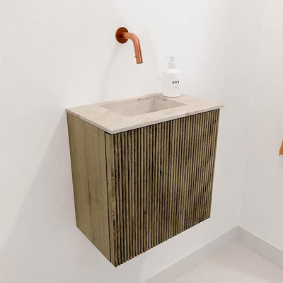 Mondiaz JOYA-DLUX Meuble de salle de bains 40cm - couleur Dusk - Vasque FAYE position Milieu Sans trou de robinet couleur Frappe