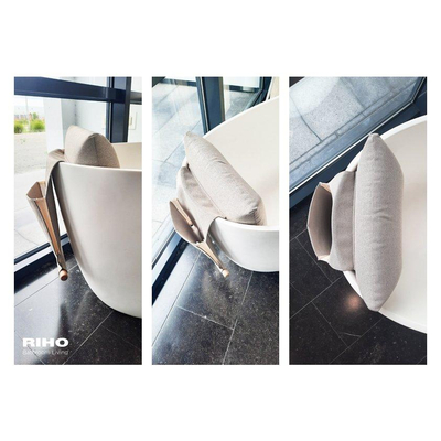 Riho Badkussen - 38x13x23cm - textiel - magazine houder - Pebble grey