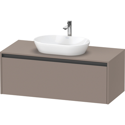 Duravit Ketho 2 meuble sous-lavabo suspendu avec plan console avec 1 tiroir 120x55x45,9cm avec poignée basalte anthracite mat