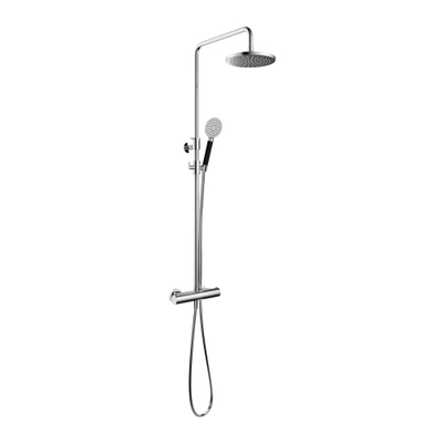 Hotbath Cobber ensemble de douche de pluie thermostatique avec pomme de douche ronde de 20 cm douchette ronde chrome