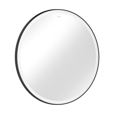 Hansgrohe Xarita Lite S Miroir - 90 cm - rond - éclairage LED - interrupteur mural - noir mat