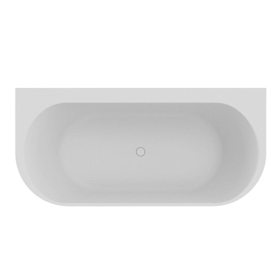 Baignoire Riho Valor semi-îlot - 180x80x56cm - semi-îlot - solid surface - blanc mat