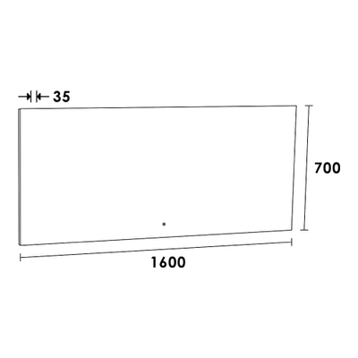 BRAUER Ambiance spiegel 160x70cm met verlichting rechthoek Zilver