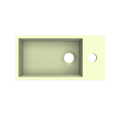 Arcqua Flair fontein - 36x18x9cm - cast marble - 1 kraangat - rechts - mat pastel groen