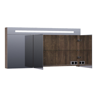 BRAUER Promise Deluxe armoire de toilette – 139 x 70 x 15 cm – LED directe – Grove (noyer)