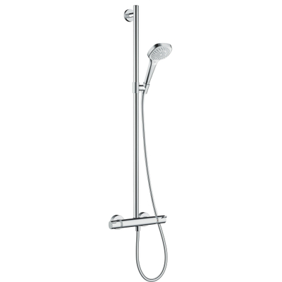 Hansgrohe Croma select e E Multi - doucheset - Ecostat - thermostatisch - handdouche 10cm - doucheslang - 160cm - wit/chroom - wit chroom