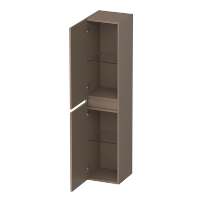 BRAUER Joy Wavy Armoire haute - 160x35x35cm - 1 porte - ouvrant à gauche ou à droite - sans poignée - moka mat