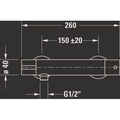 Duravit B.1 Thermostatische douchemengkraan - opbouw - 260x118x40mm - hoogglans chroom