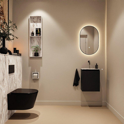 MONDIAZ TURE-DLUX 40cm toiletmeubel Urban. EDEN wastafel Glace positie midden. Zonder kraangat.