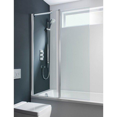 Crosswater Design New Pare-bain en 2 parties - 106x150cm - profilé argent - verre clair