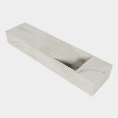 Mondiaz TYNE Fontein - 90x23x12cm - wasbak Rechts - zonder kraangaten - solid surface - Osta