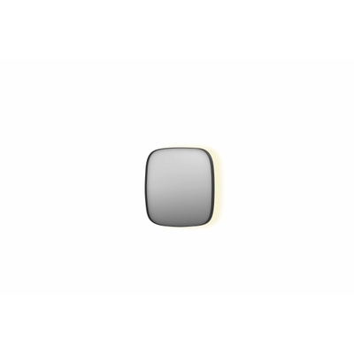INK SP30 spiegel - 40x4x40cm contour in stalen kader incl indir LED - verwarming - color changing - dimbaar en schakelaar - mat zwart