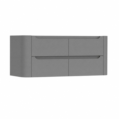 H&R Badmeubelen Juice Wastafelonderkast - 120x45x50cm - afgeronde hoeken - 4 lades - geïntegreerde greep - stone grey mat