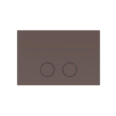 Fugaflow Eccelente Press Plaque de commande - 25x16cm - épaisseur 2.0mm - fixation magnétique - pour réservoir encastré Geberit UP320 - inox - double chasse - boutons ronds - ambré brun