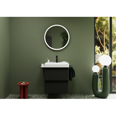 Hansgrohe Xarita Lite S Miroir - 70cm - rond - éclairage led - capteur - noir mat