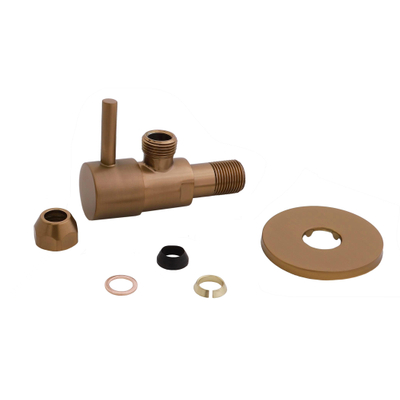 Xellanz Minimal hoekstopkraan 3/8" x 3/8" of knel 10 mm geborsteld brons koper PVD