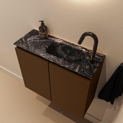 MONDIAZ TURE-DLUX Meuble de toilettes 60 cm Rust. EDEN lavabo Lava position droite. Avec 1 trou de robinet.