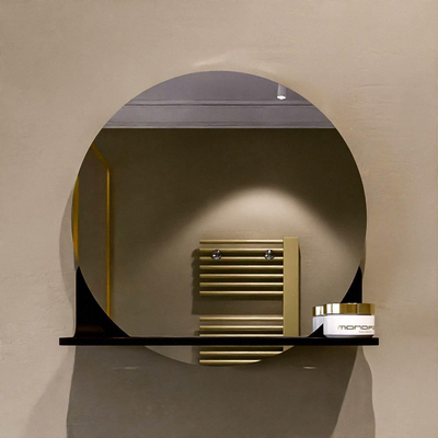 Mondiaz SPOT spiegel – Ø40 cm – met planchet – Urban (zwart)