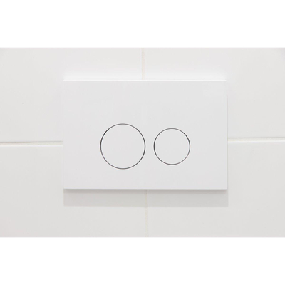QeramiQ Dely Swirl Toiletset - 36.3x51.7cm - Geberit UP320 inbouwreservoir - 35mm zitting - glans witte bedieningsplaat - ronde knoppen - beige