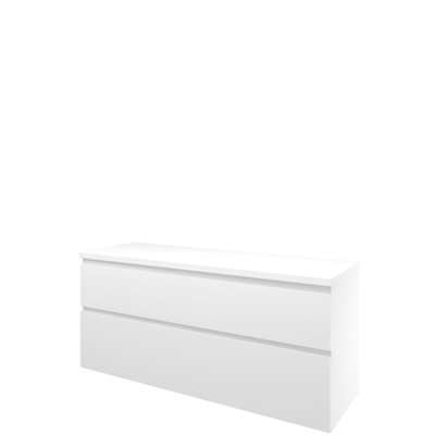 Proline top ensemble de meubles bas 140x46x63.2cm meuble symétrique blanc mat et plaque de recouvrement blanc mat